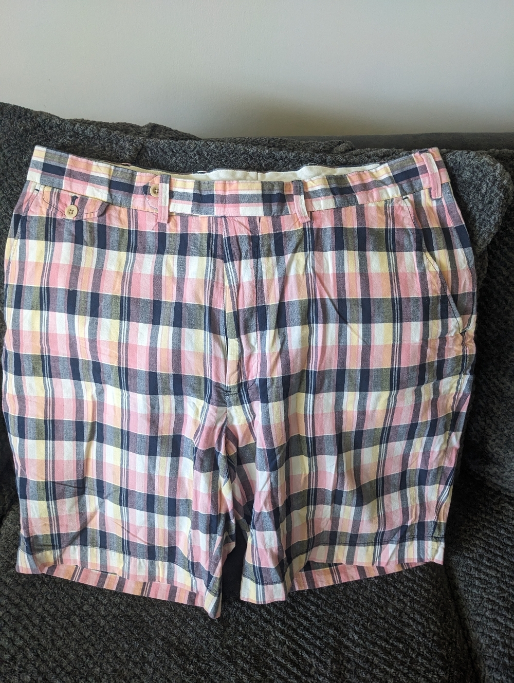 Men's Colorful Ralph Lauren Polo Plaid Golf Shorts Preppy Pink Nautical Casual